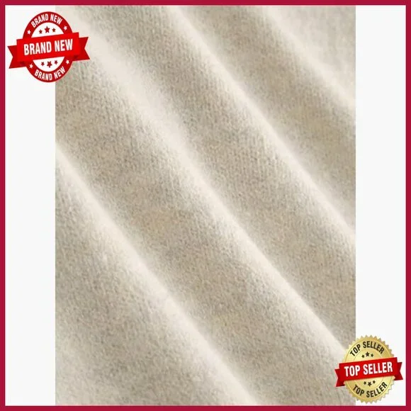 Oversized Knit Pullover Sweater, Long Sleeve Crew Neck, Soft Polyester Blend - Picture 5 of 7